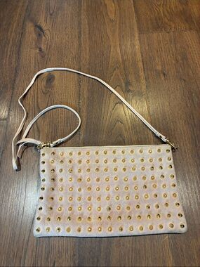 Topshop Pale Pink Crossbody with Gold Studs